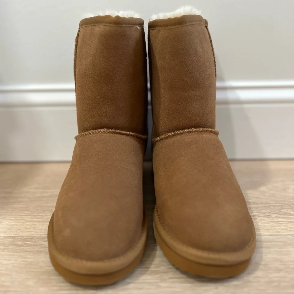 Quince Australian Shearling Mid Calf Boots Pecan Brown Women’s Size 8 NEW